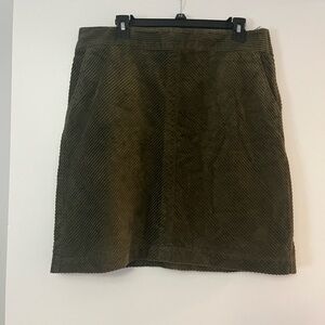 Talbots green corduroy skirt